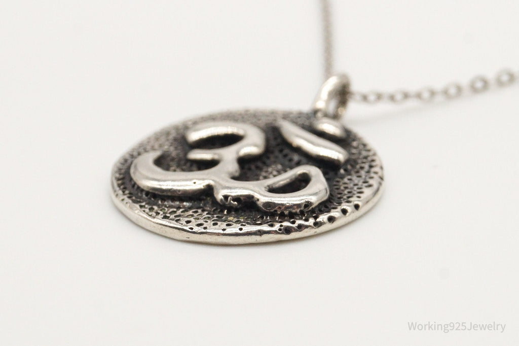 Vintage Om Symbol Sterling Silver Necklace - Collective Awakening