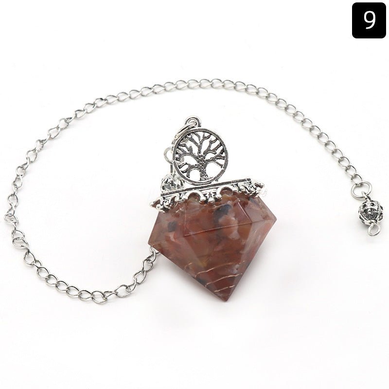 Natural Crystal Resin Crushed Stone Diamond Pendulum - Collective Awakening