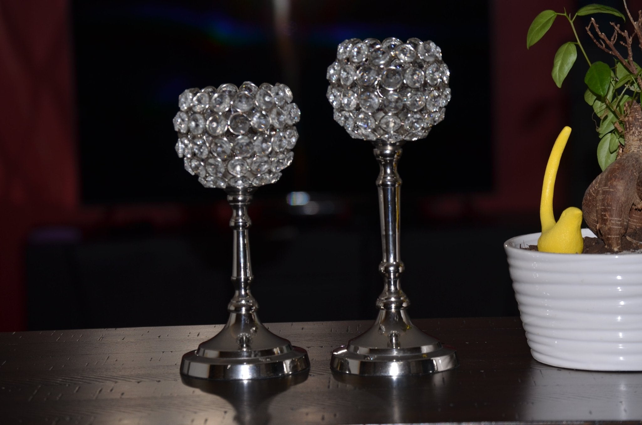 Vibhsa Hurricane Set of 2 Crystal Candle Holder - Collective Awakening