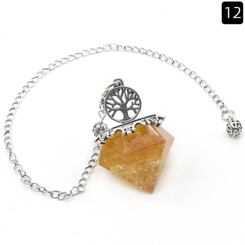 Natural Crystal Resin Crushed Stone Diamond Pendulum - Collective Awakening