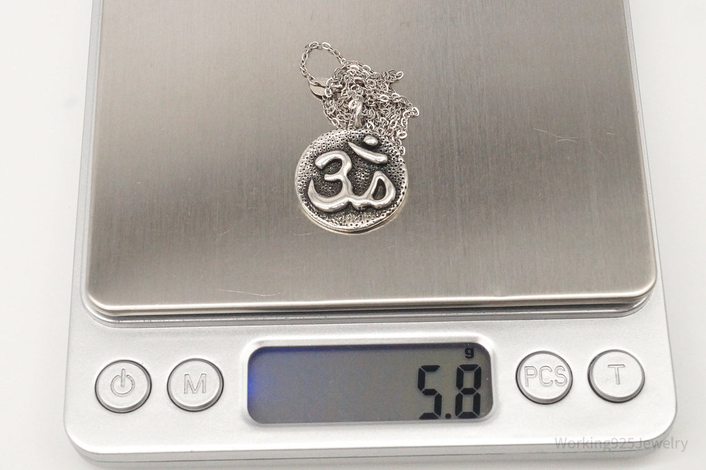 Vintage Om Symbol Sterling Silver Necklace - Collective Awakening