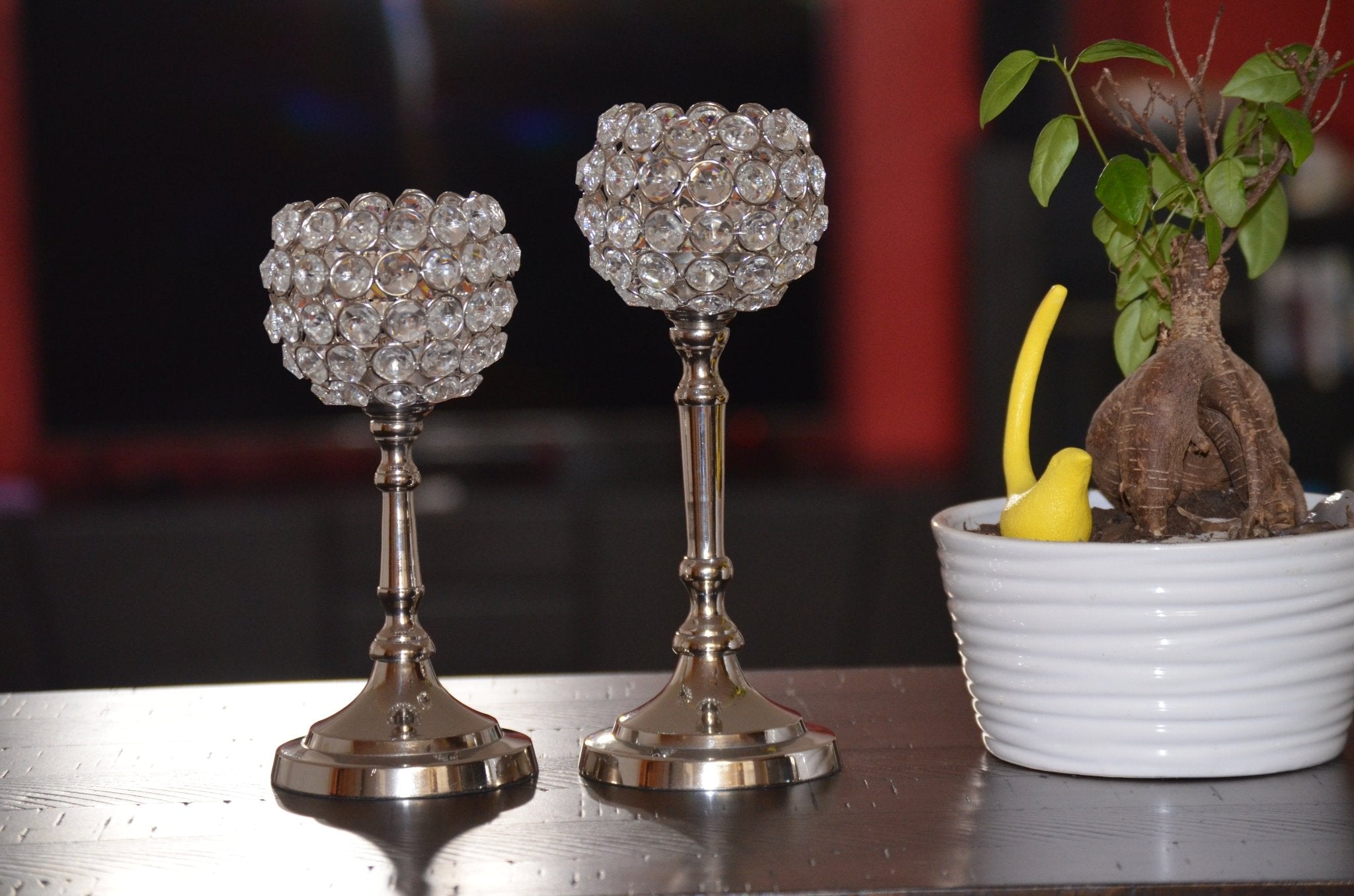Vibhsa Hurricane Set of 2 Crystal Candle Holder - Collective Awakening