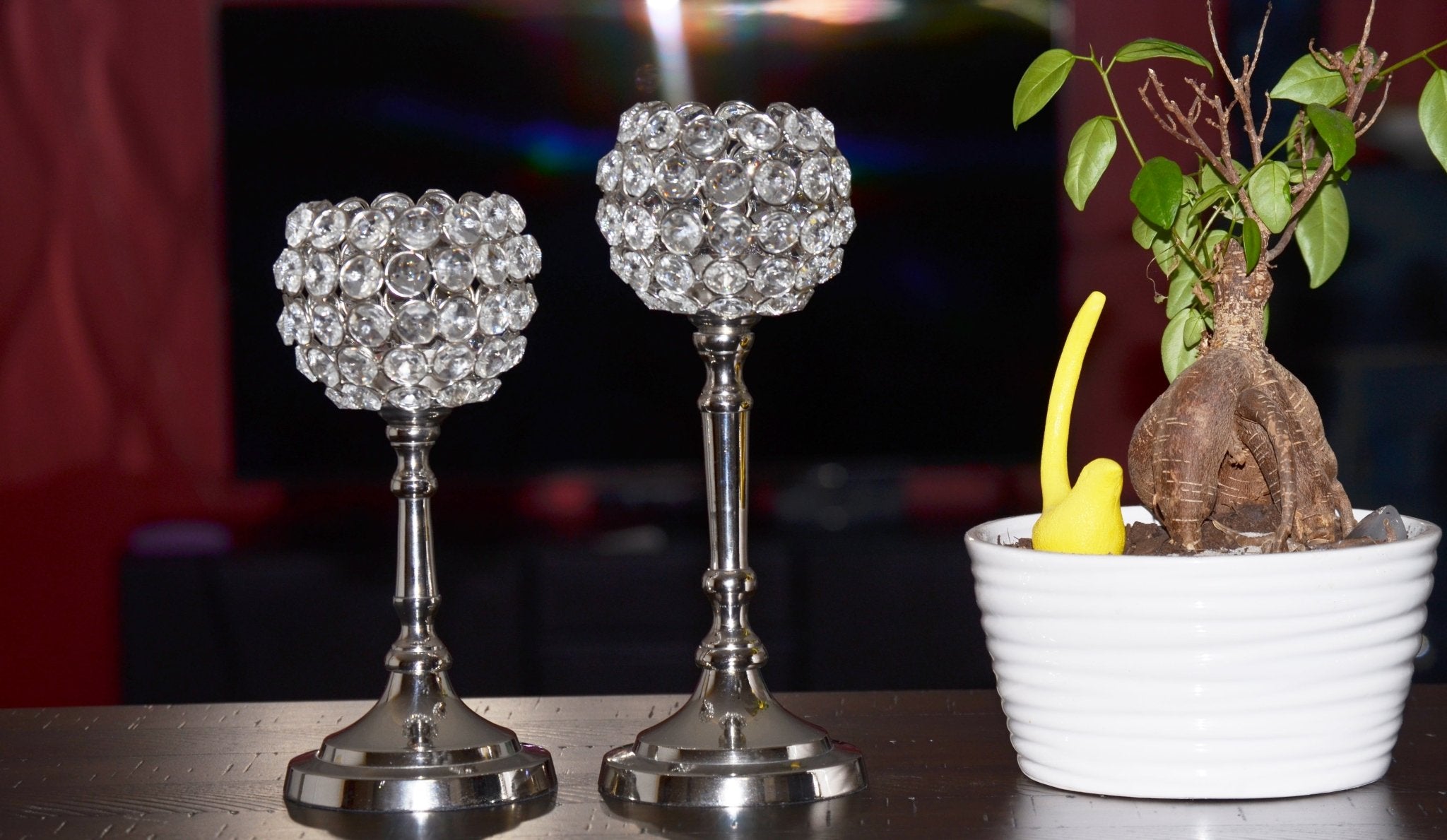 Vibhsa Hurricane Set of 2 Crystal Candle Holder - Collective Awakening