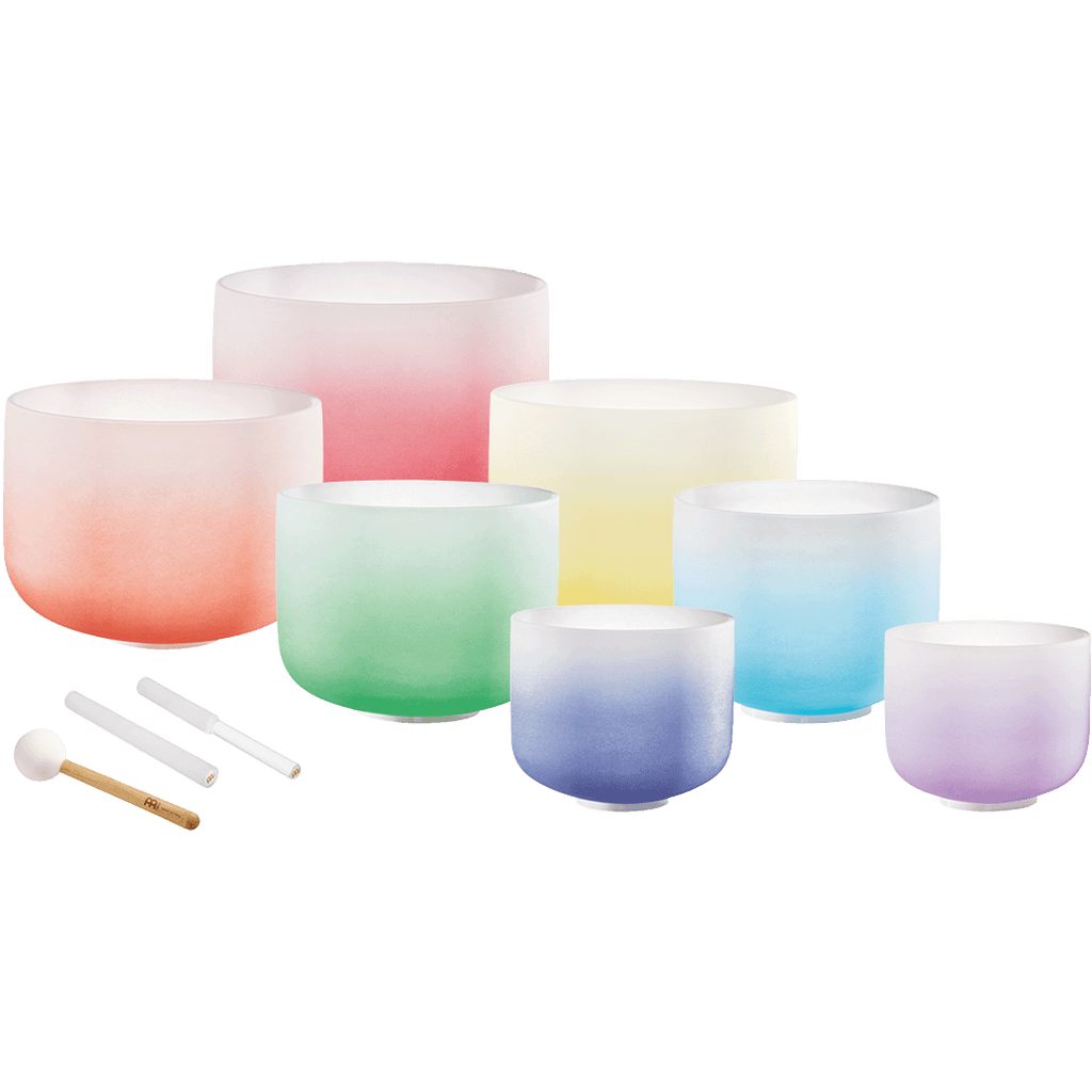 7 Chakra Color Quartz Crystal Singing Bowl Set (8" - 14") - Collective Awakening