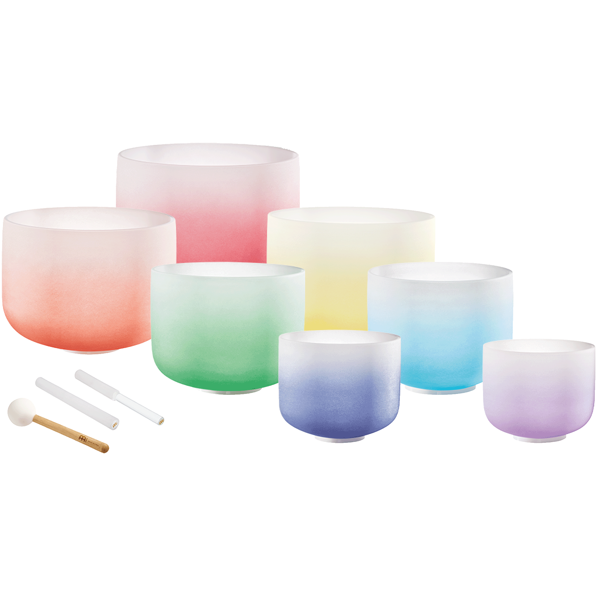 7 Chakra Color Quartz Crystal Singing Bowl Set (8" - 14") - Collective Awakening