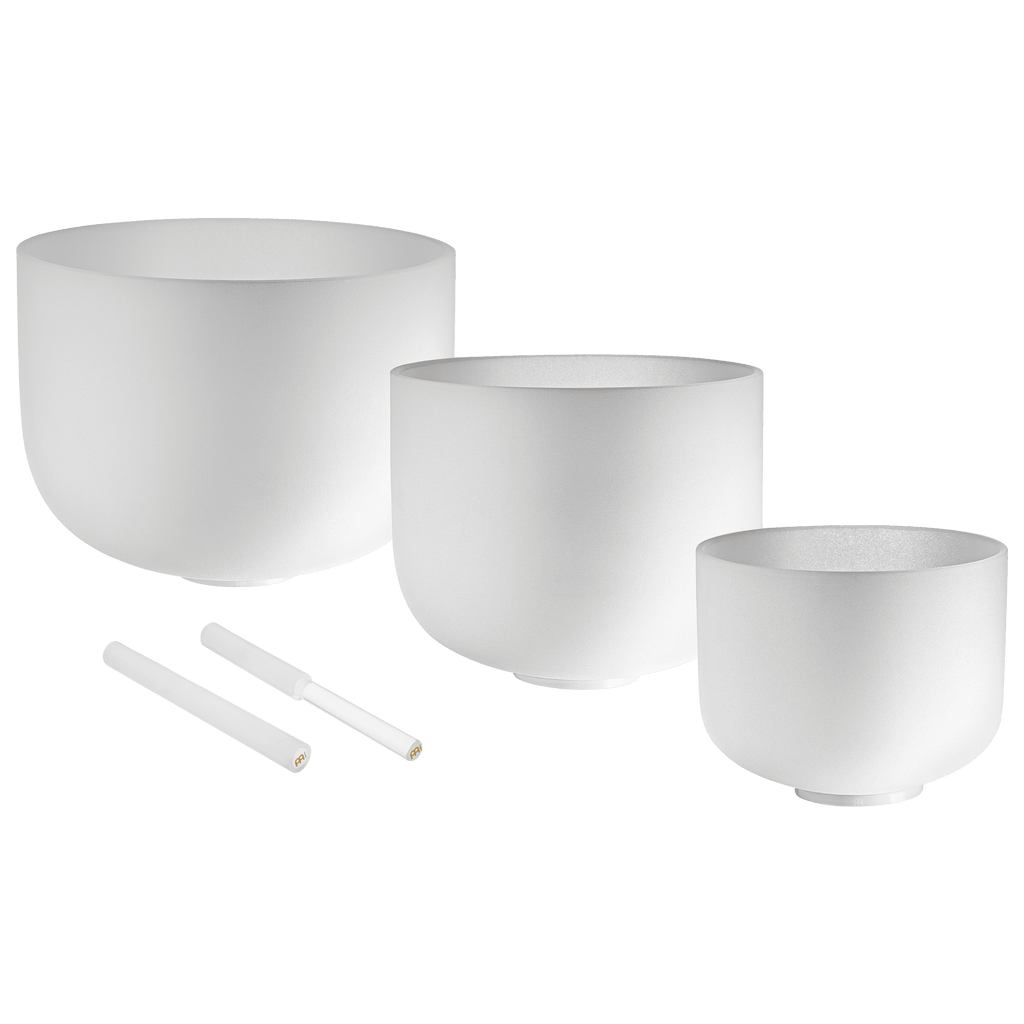 432 Hz Crystal Singing Bowls 8” F4, 10” D4, 12” C4 - Pure Harmony Set - Collective Awakening