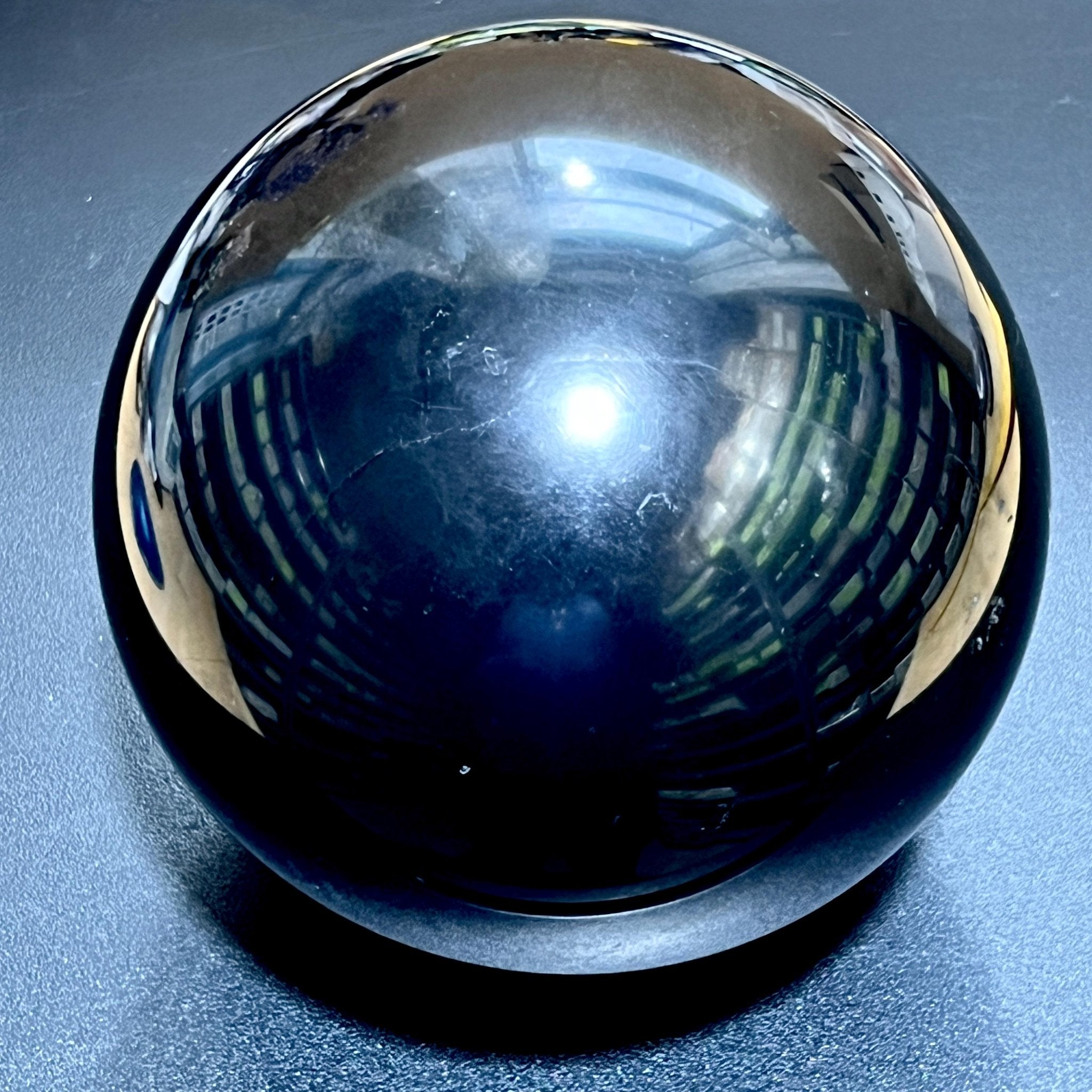 Extra Large Karelian Type - 2 Black Shungite Sphere (6 Inch Diameter, 9 LBs) Polished Carving - Collective Awakening