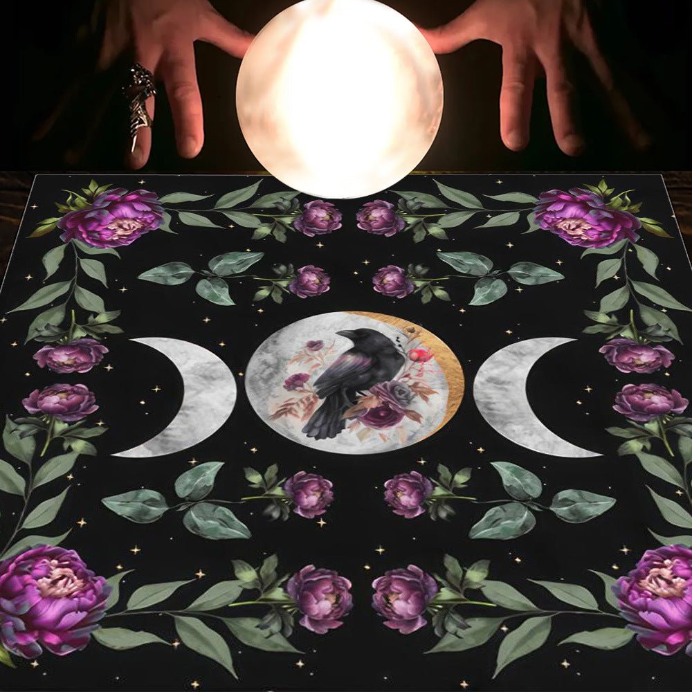 Tarot Tablecloth Cloth Cushion Tarot Moon Sun Lucky Tree Flannel Tablecloth - Collective Awakening