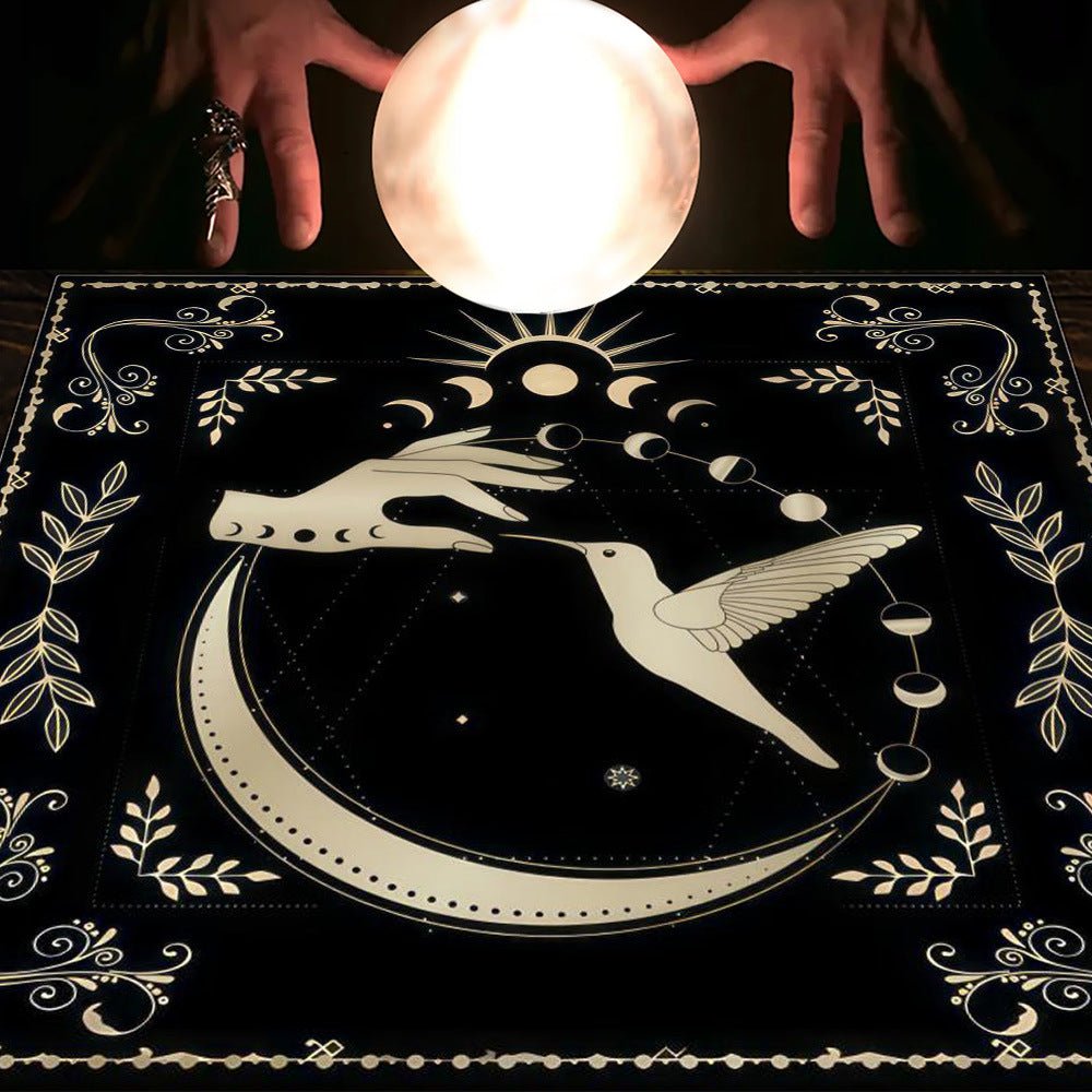 Tarot Tablecloth Cloth Cushion Tarot Moon Sun Lucky Tree Flannel Tablecloth - Collective Awakening