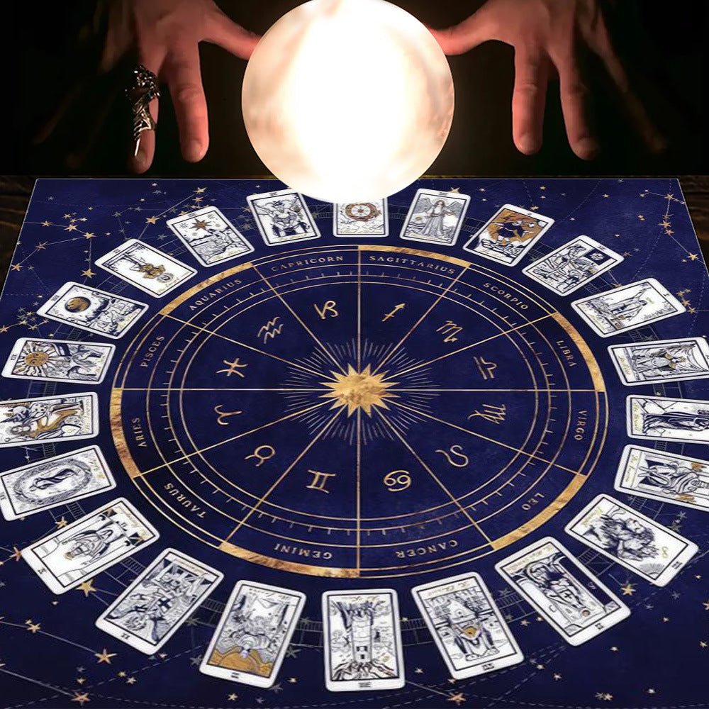 Tarot Tablecloth Cloth Cushion Tarot Moon Sun Lucky Tree Flannel Tablecloth - Collective Awakening