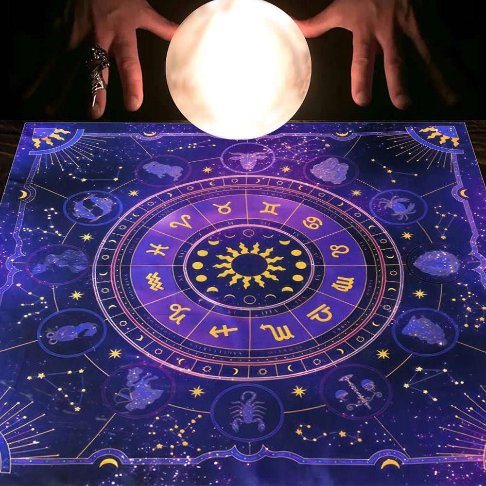 Tarot Tablecloth Cloth Cushion Tarot Moon Sun Lucky Tree Flannel Tablecloth - Collective Awakening