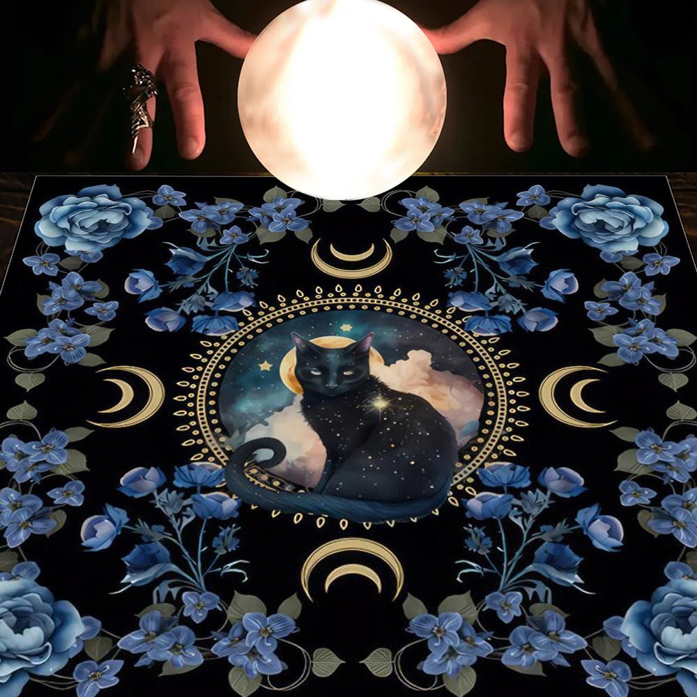 Tarot Tablecloth Cloth Cushion Tarot Moon Sun Lucky Tree Flannel Tablecloth - Collective Awakening