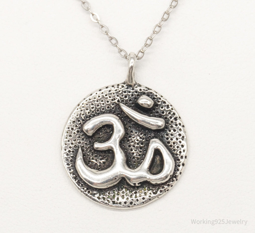 Vintage Om Symbol Sterling Silver Necklace - Collective Awakening