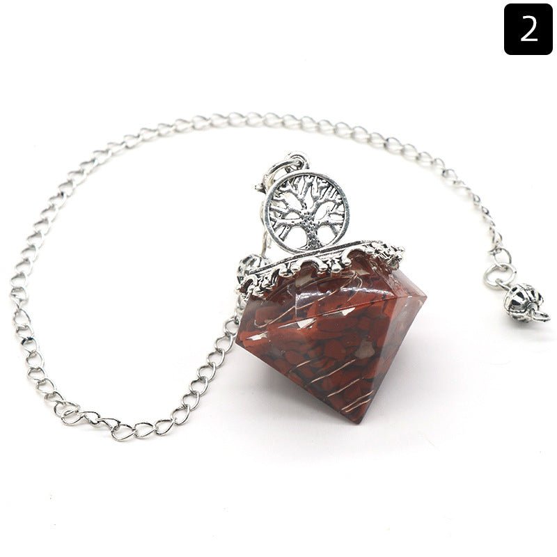 Natural Crystal Resin Crushed Stone Diamond Pendulum - Collective Awakening