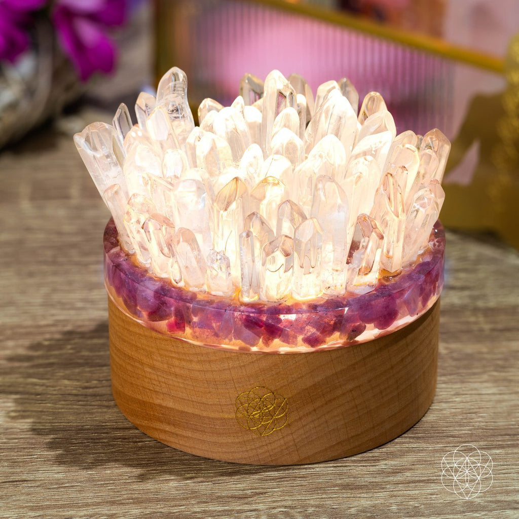 Find My Peace - Quartz & Tourmaline Lamp of Blooming Tranquility - Collective Awakening