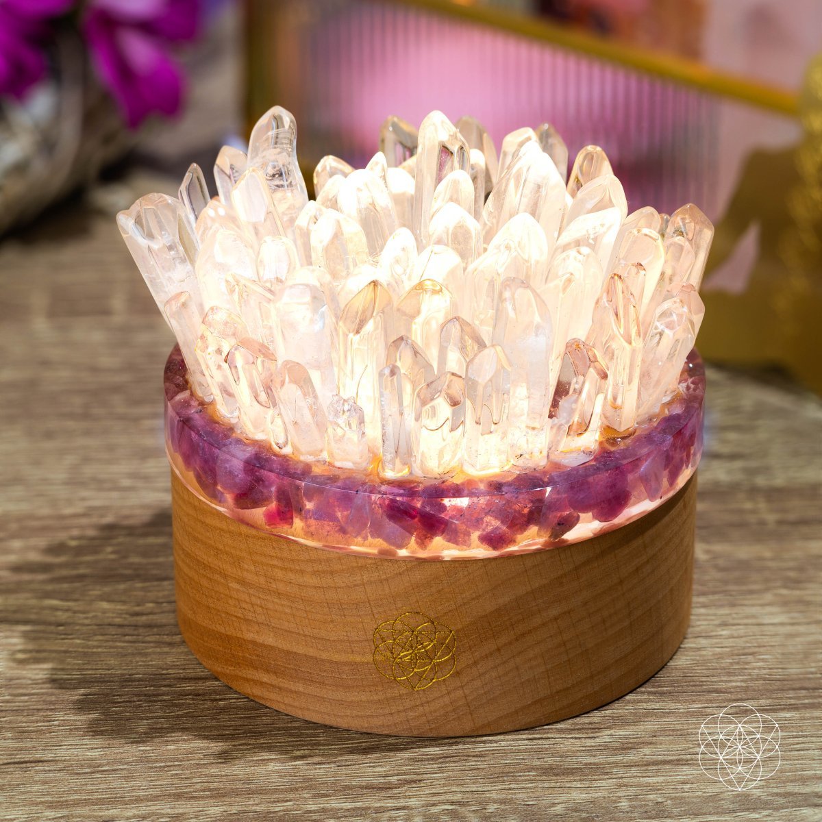 Find My Peace - Quartz & Tourmaline Lamp of Blooming Tranquility - Collective Awakening