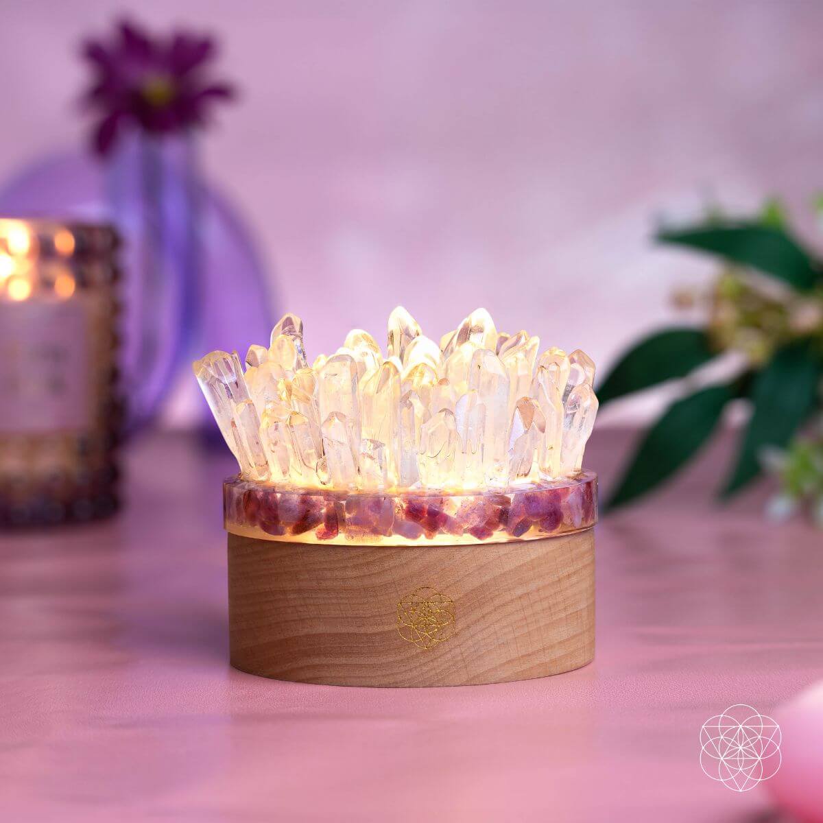 Find My Peace - Quartz & Tourmaline Lamp of Blooming Tranquility - Collective Awakening