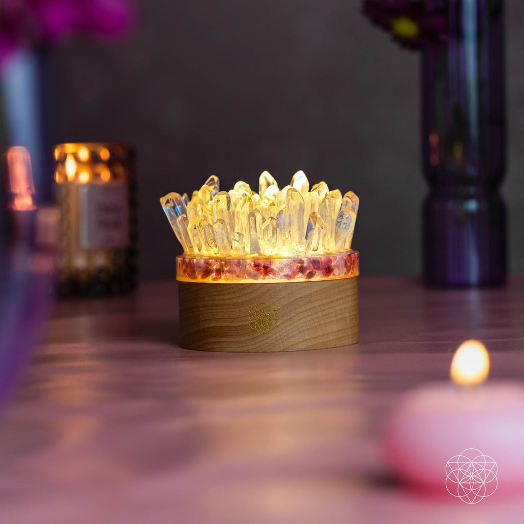 Find My Peace - Quartz & Tourmaline Lamp of Blooming Tranquility - Collective Awakening