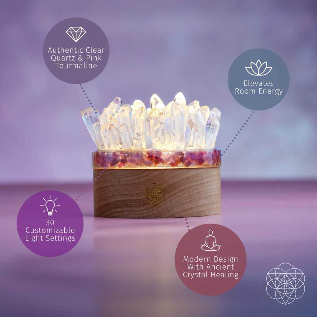 Find My Peace - Quartz & Tourmaline Lamp of Blooming Tranquility - Collective Awakening