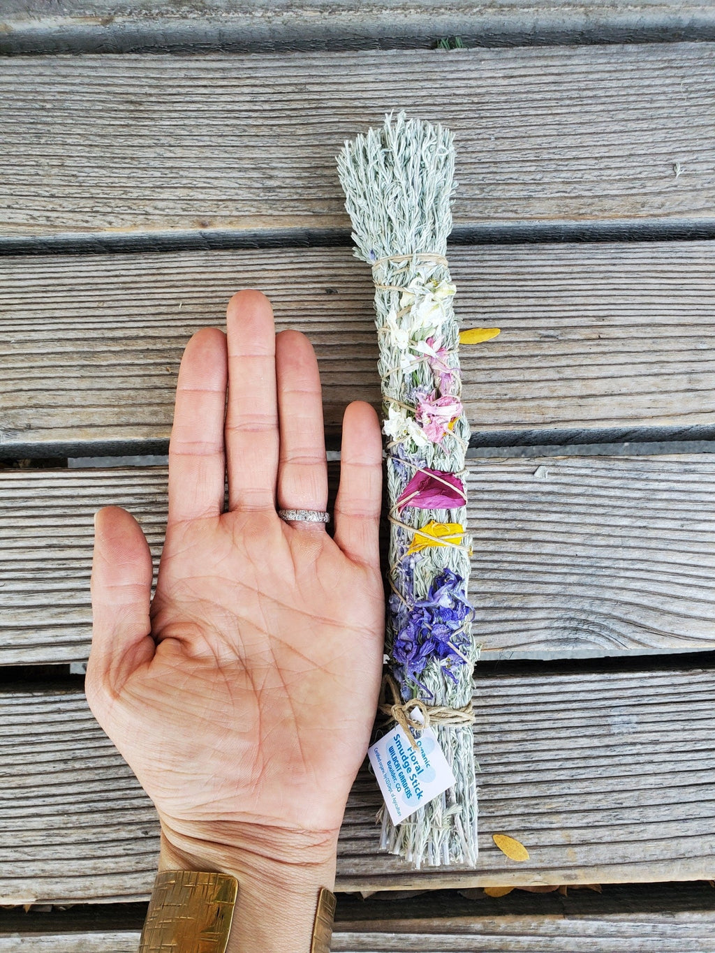 Floral Smudge Stick, organic, Wildcat LARGE - Collective Awakening
