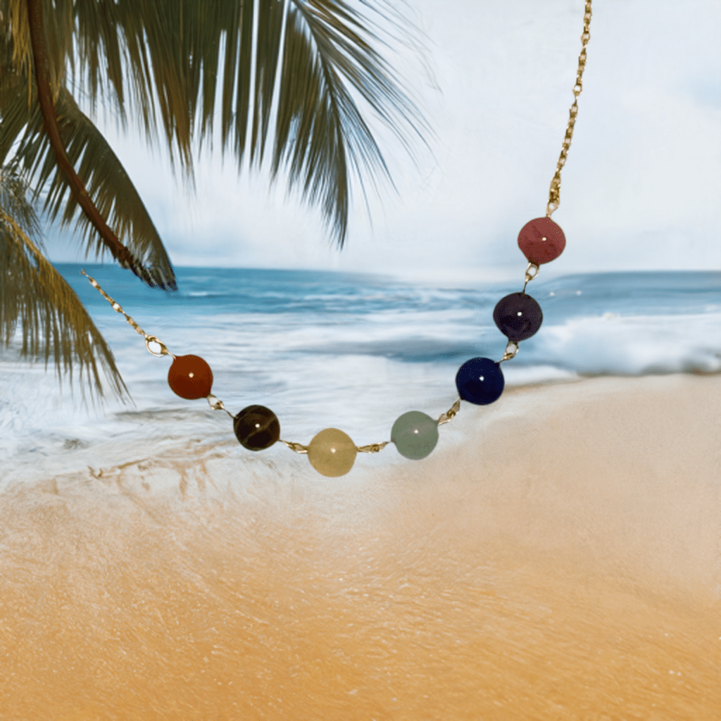 Chakra Balance Necklace with Natural Gemstones and Charm - Collective Awakening