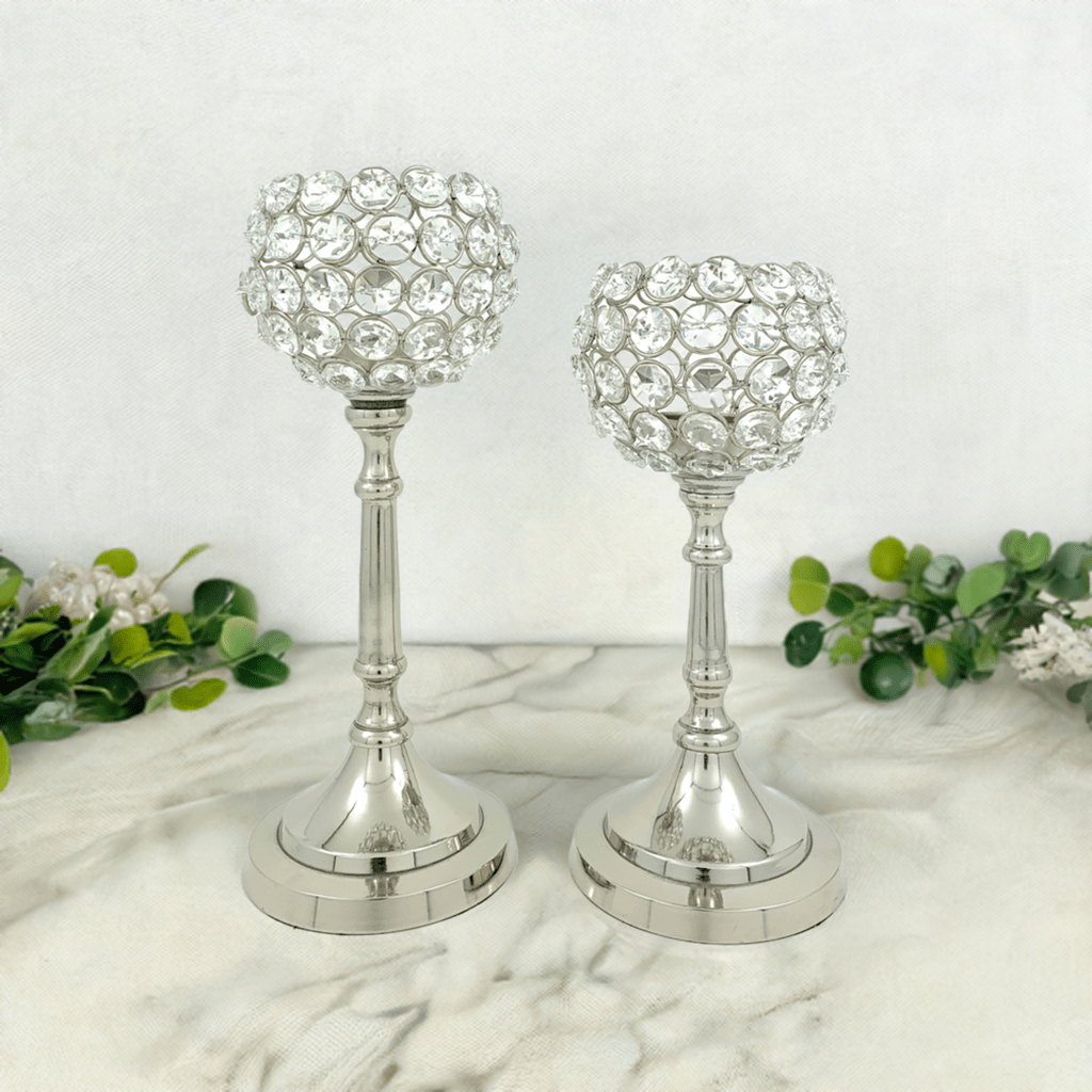 Vibhsa Hurricane Set of 2 Crystal Candle Holder - Collective Awakening