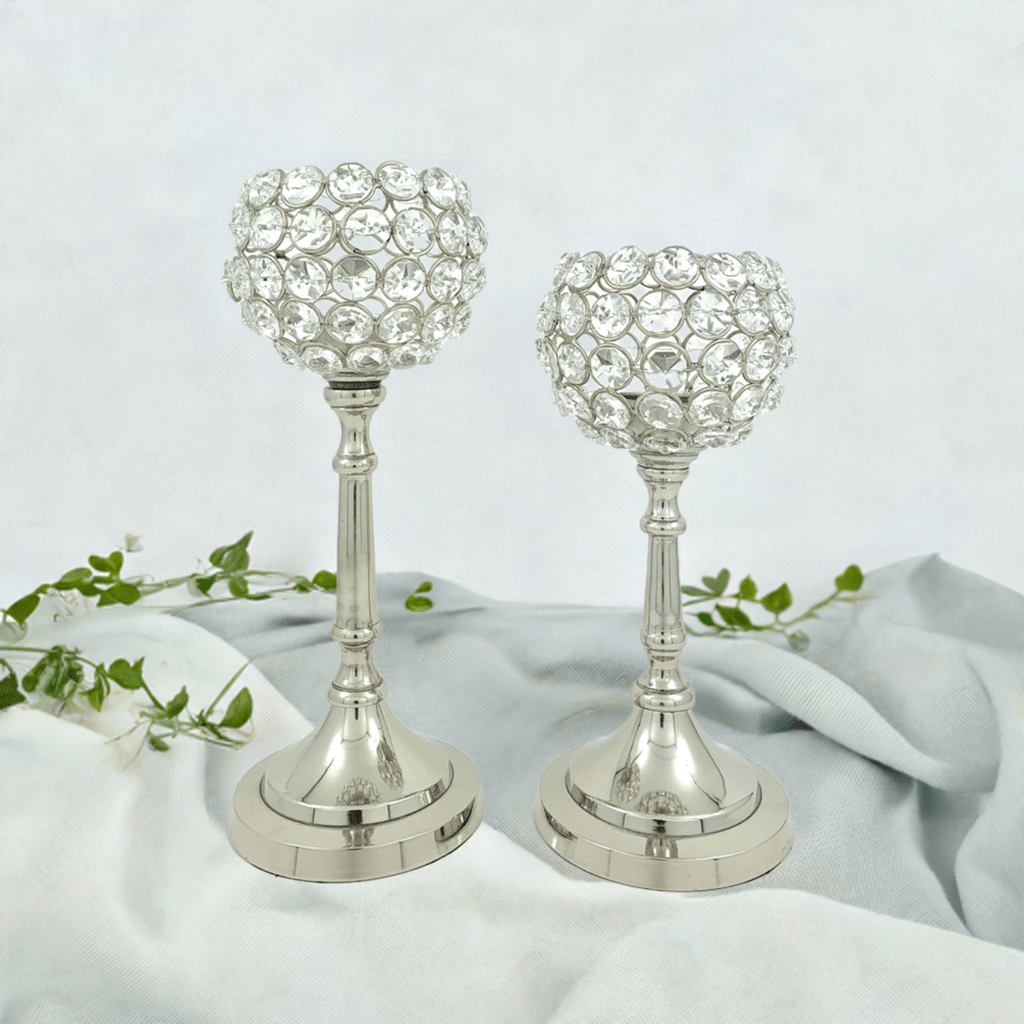 Vibhsa Hurricane Set of 2 Crystal Candle Holder - Collective Awakening