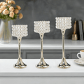 Vibhsa Crystal Aluminium Candle Holder Set of 3 - Collective Awakening