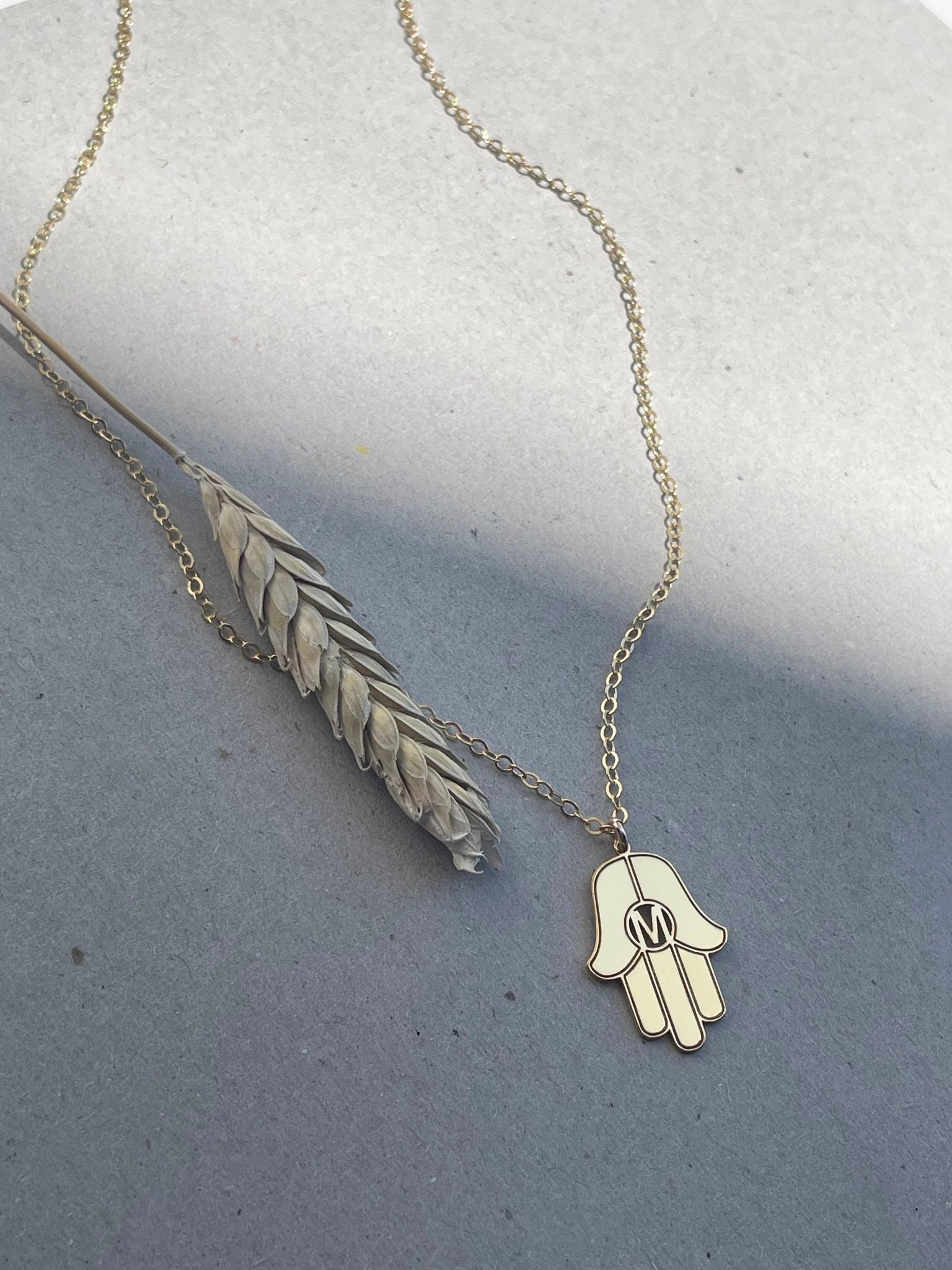 Stella Hamsa Initial Necklace - Collective Awakening