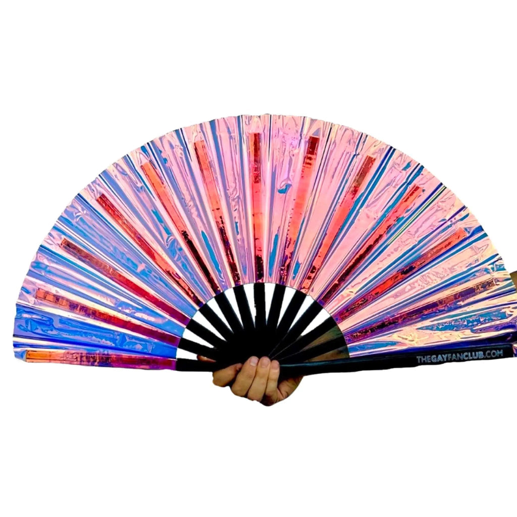 Iridescent Holographic Hand Fan - Collective Awakening