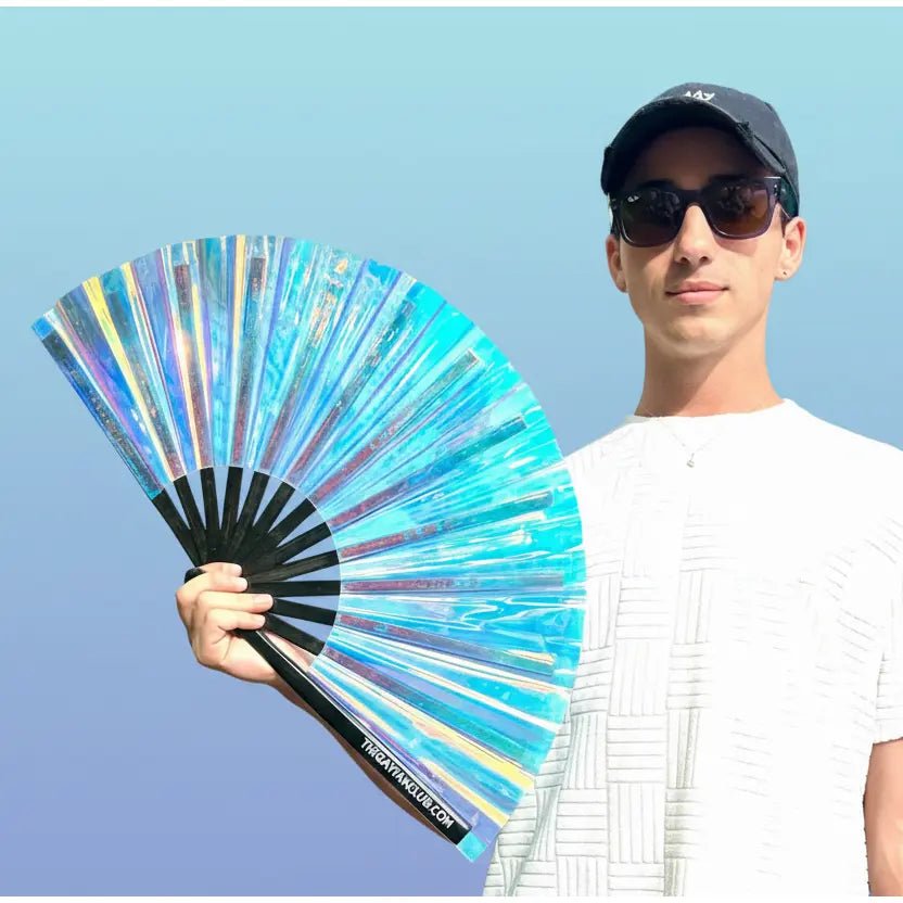 Iridescent Holographic Hand Fan - Collective Awakening