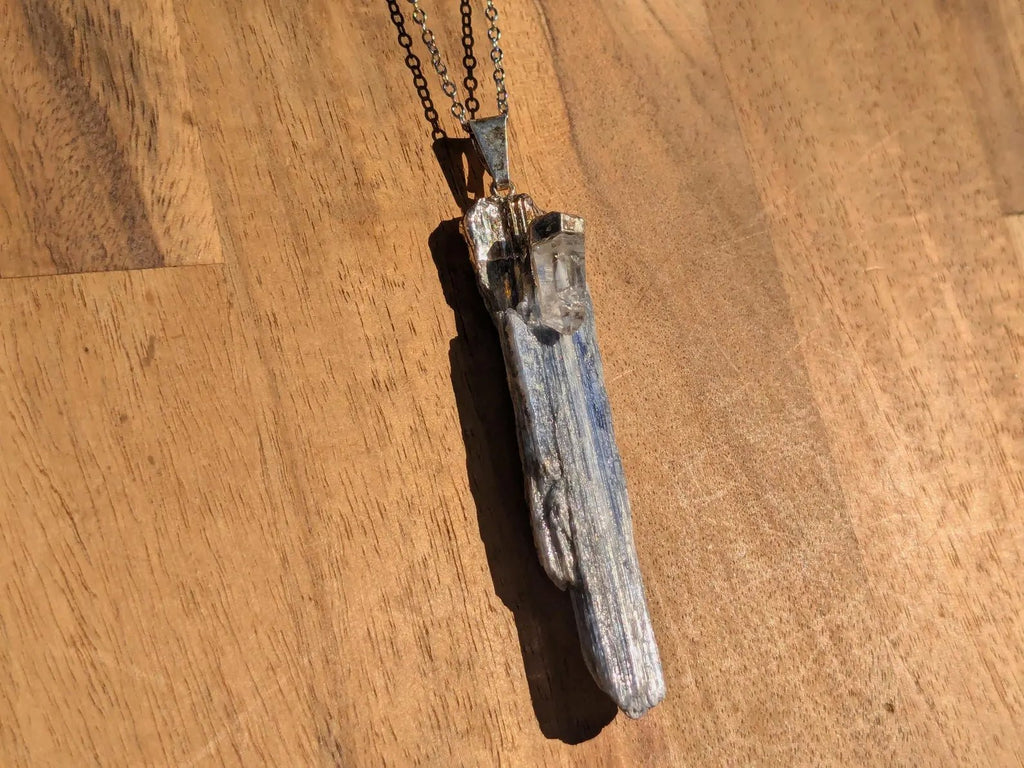 Blue Kyanite + Clear Quartz Necklace - Collective Awakening