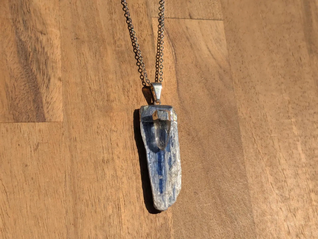 Blue Kyanite + Clear Quartz Necklace - Collective Awakening