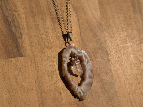 Agate Oco Geode Slice Pendant - Collective Awakening