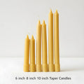 Colonial Beeswax Candle Sticks Straight Sided Set 6inch 8inch 10inch - Collective Awakening