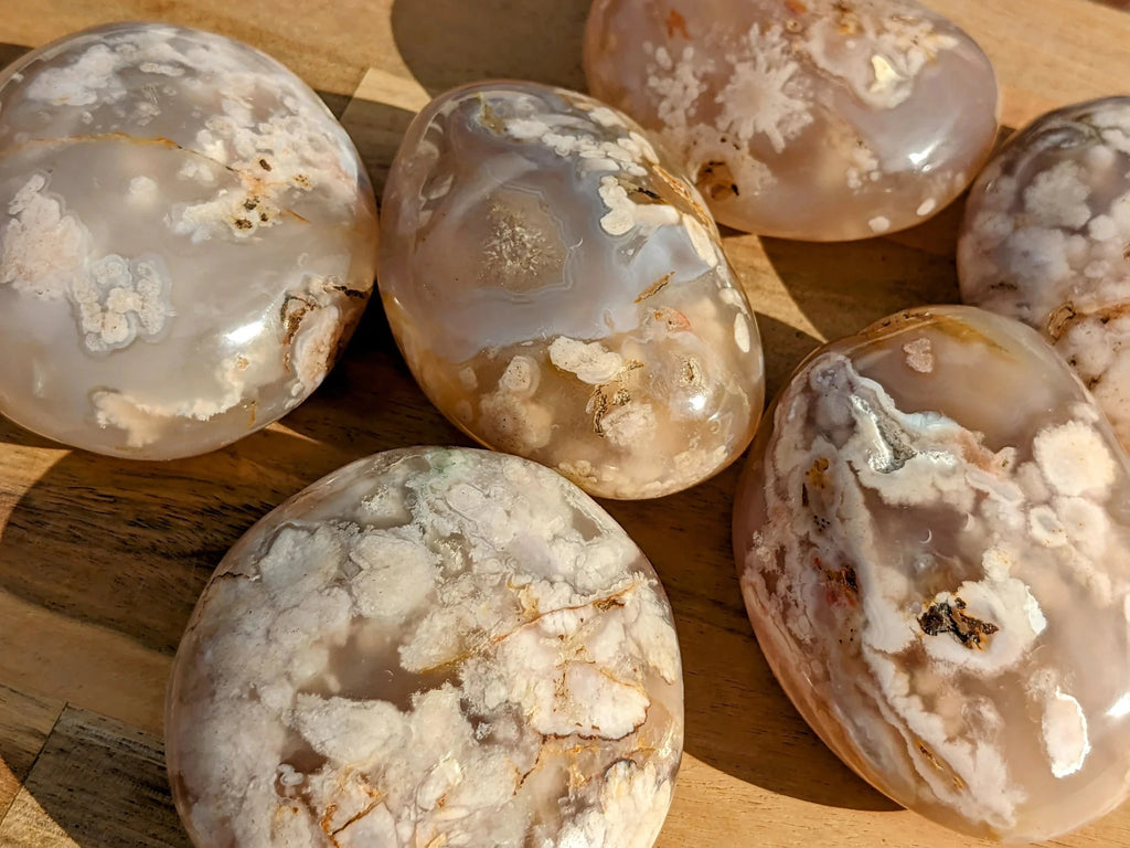 XL Flower Agate Palm Stones - Collective Awakening