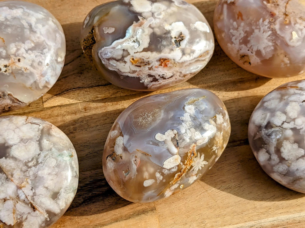XL Flower Agate Palm Stones - Collective Awakening