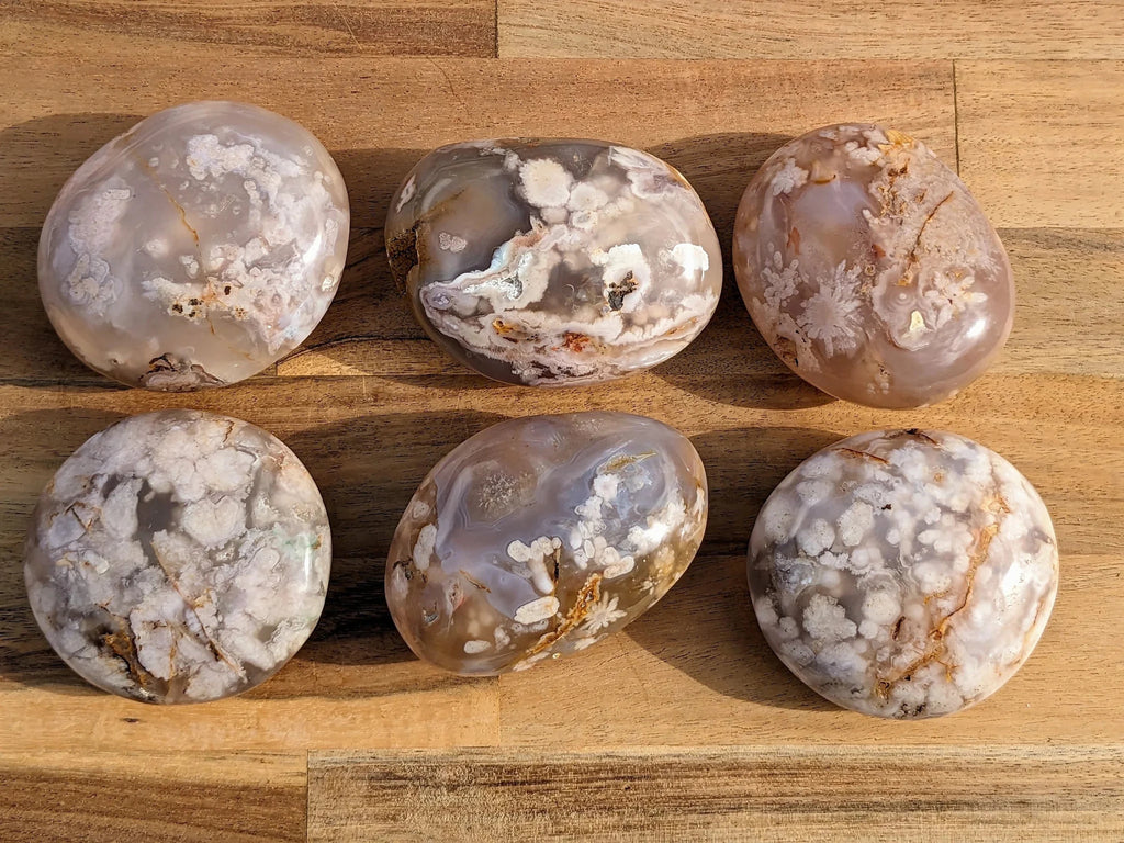 XL Flower Agate Palm Stones - Collective Awakening
