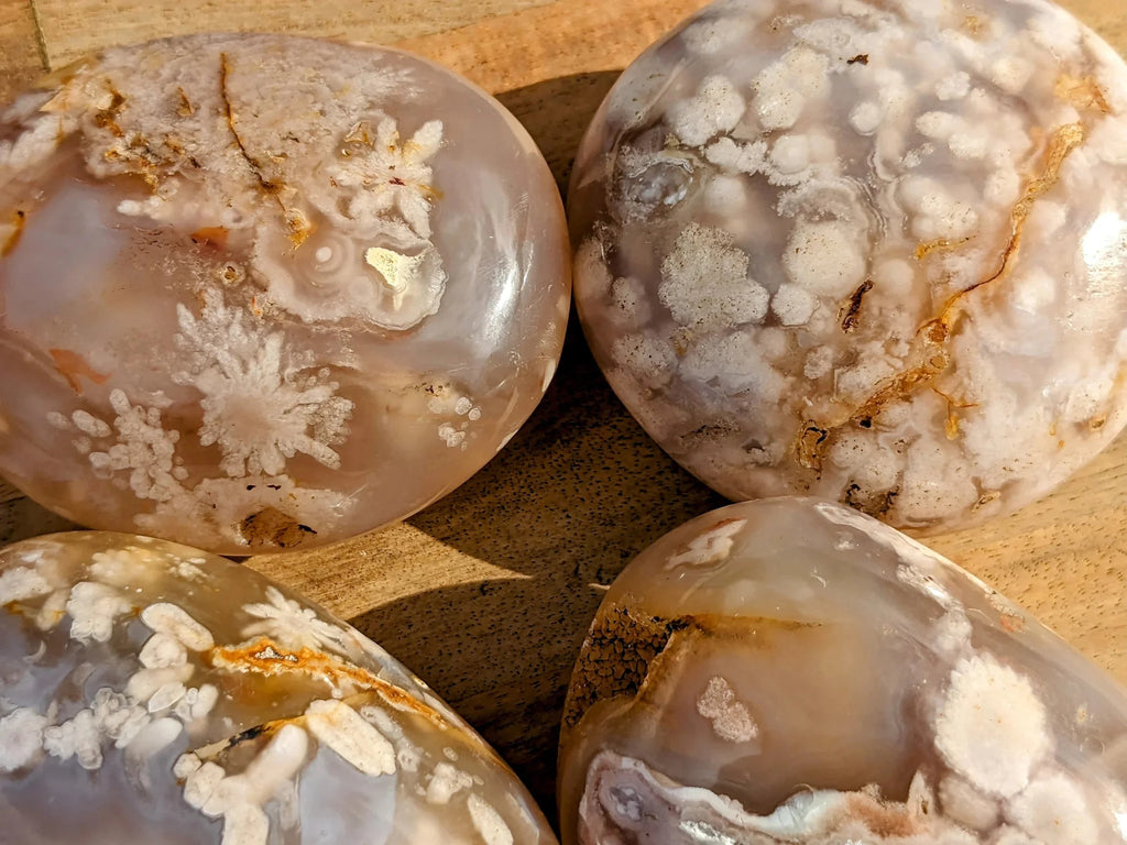 XL Flower Agate Palm Stones - Collective Awakening