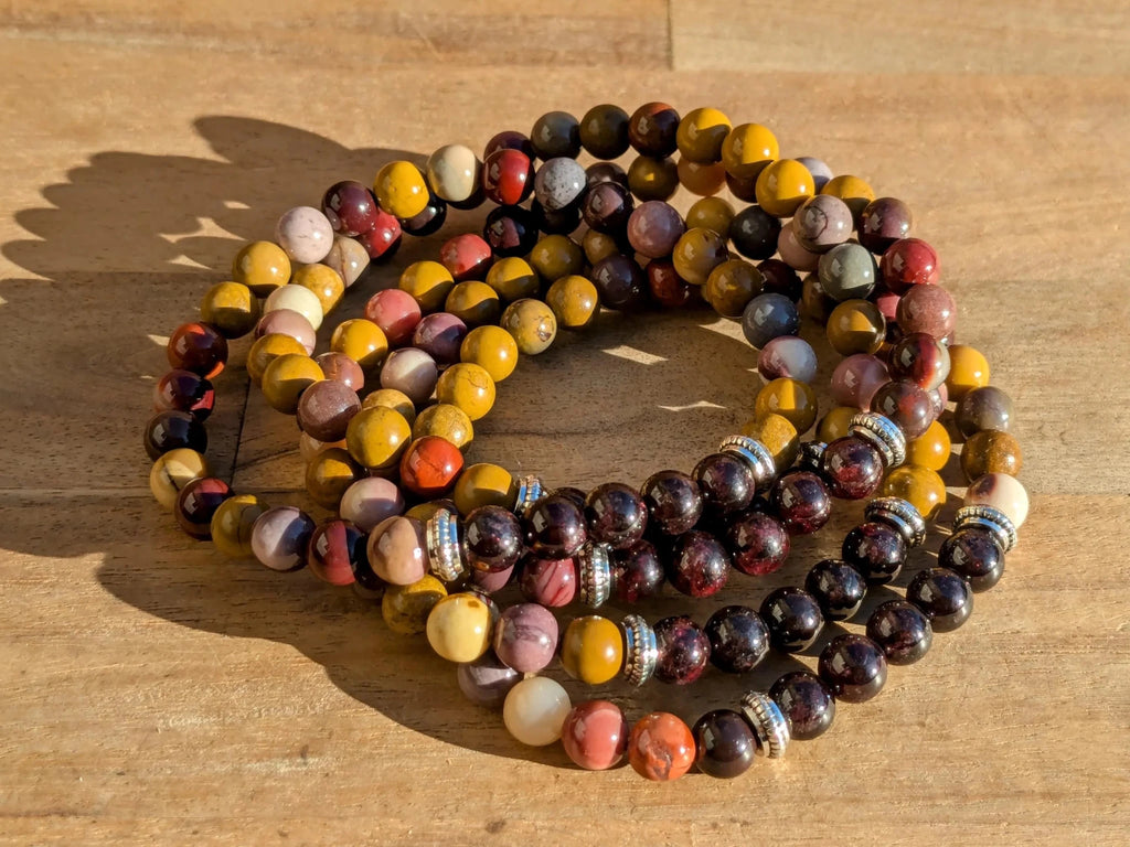 Garnet & Mookaite Jasper Stretch Bracelets - Collective Awakening