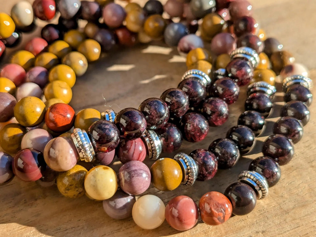 Garnet & Mookaite Jasper Stretch Bracelets - Collective Awakening
