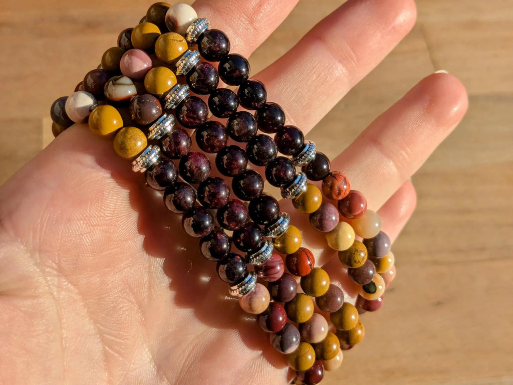 Garnet & Mookaite Jasper Stretch Bracelets - Collective Awakening