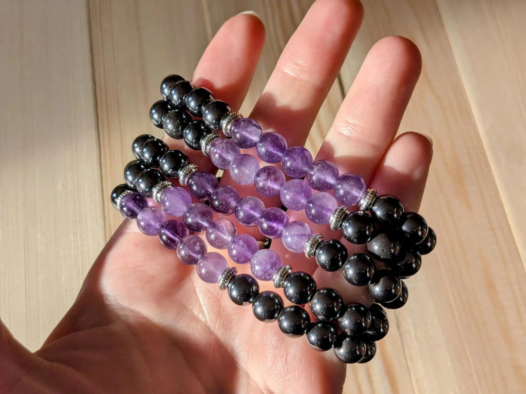 Amethyst & Hematite Stretch Bracelets - Collective Awakening