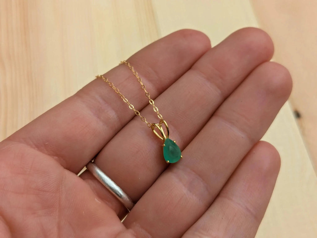 14k Gold Filled Genuine Emerald Necklace - Collective Awakening