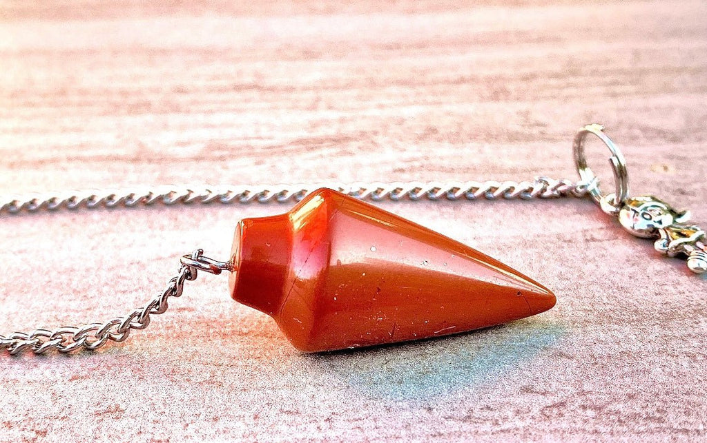 Natural Red Jasper Pendulum with Mystery Charm | Bag Charm - Collective Awakening