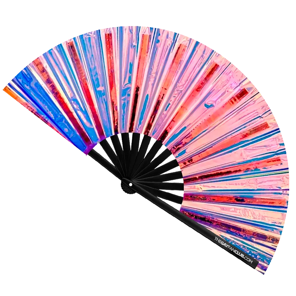 Iridescent Holographic Hand Fan - Collective Awakening