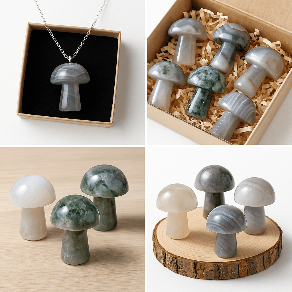 Mini Agate Crystal Mushrooms – Surprise Mix (Per LB) - Collective Awakening