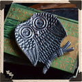 OWL INCENSE BURNER DISH. Aluminum Tray. Incense Stick & Cone Holder. - Collective Awakening