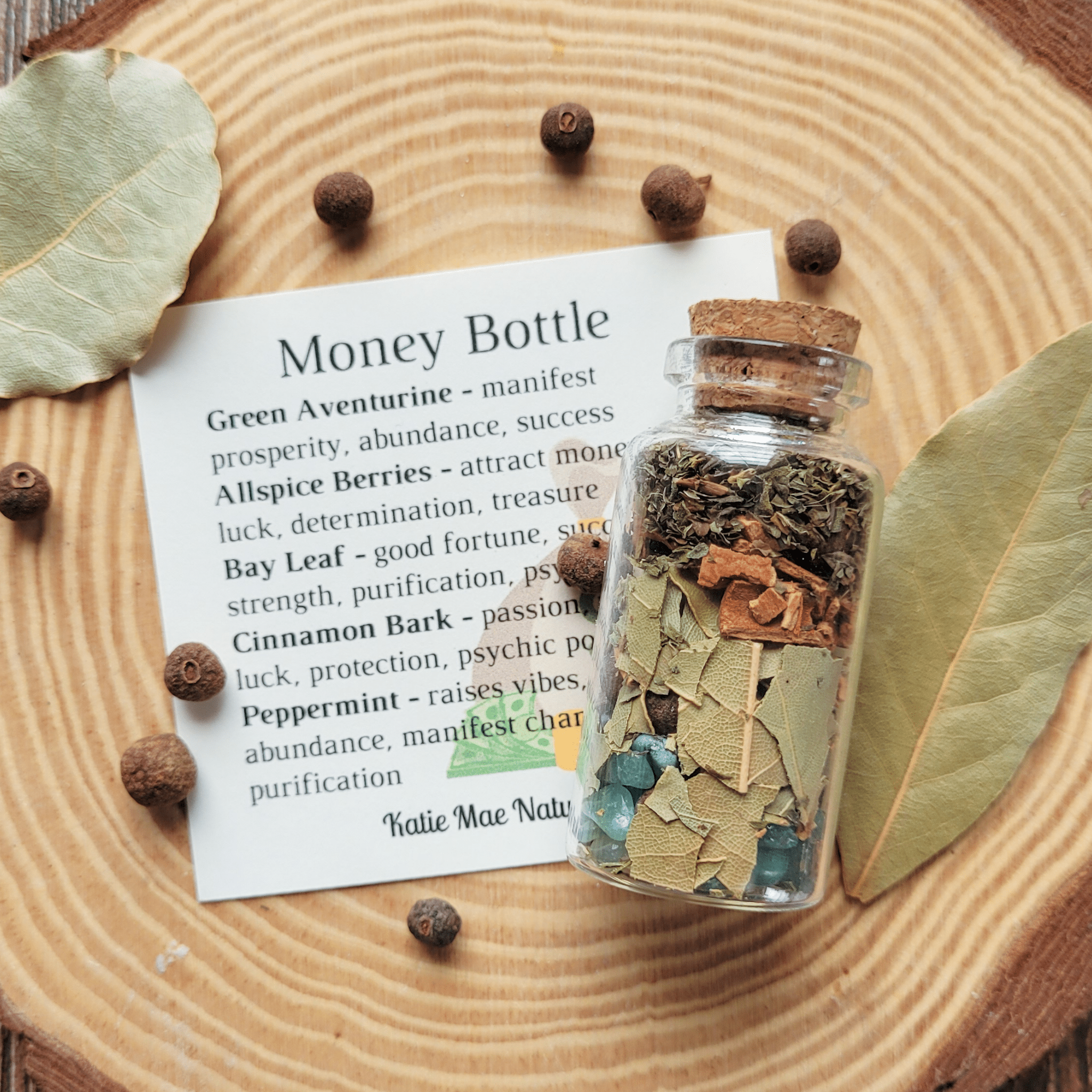 Money Spell Bottle, Herbs for Attracting Wealth and Abundance - Collective Awakening