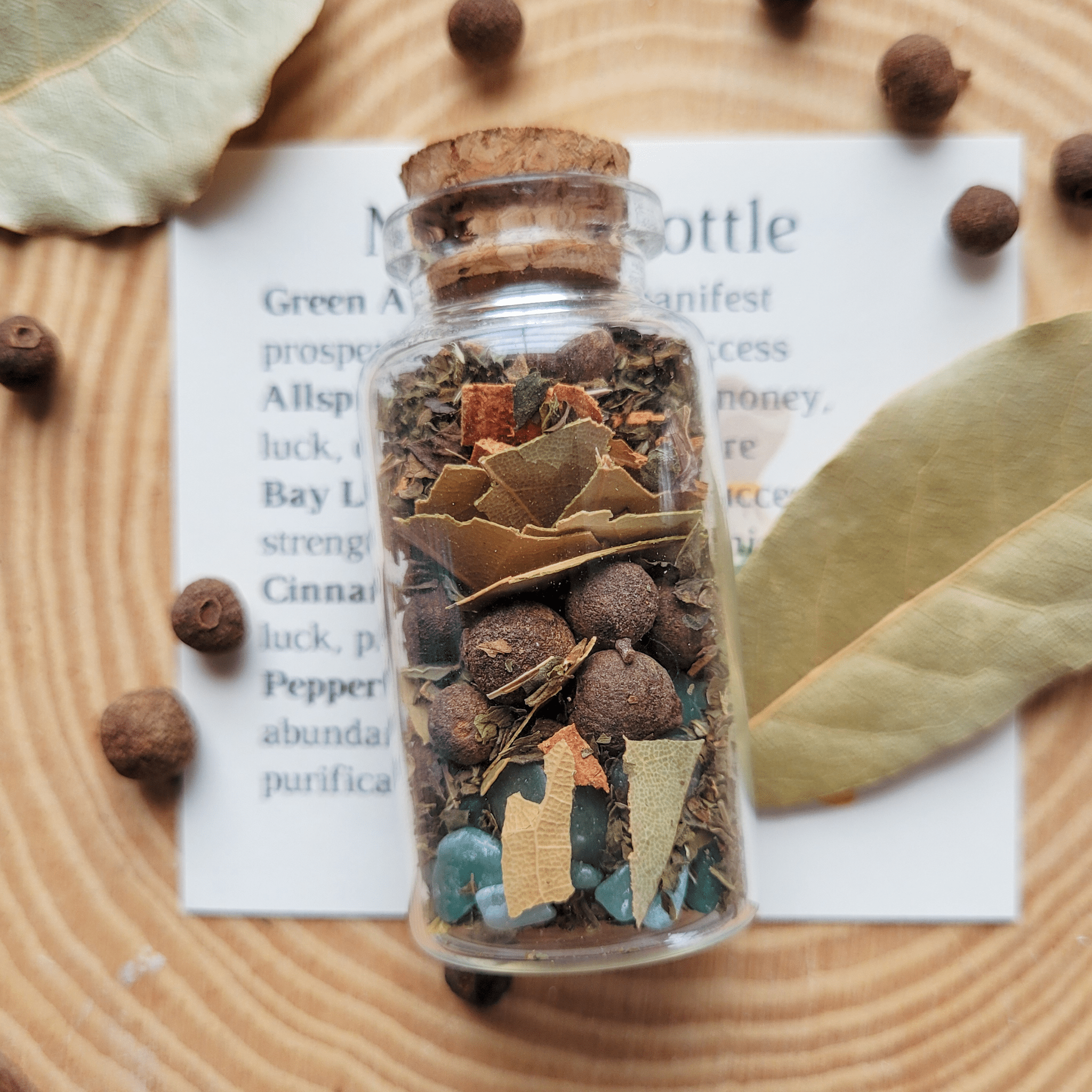 Money Spell Bottle, Herbs for Attracting Wealth and Abundance - Collective Awakening